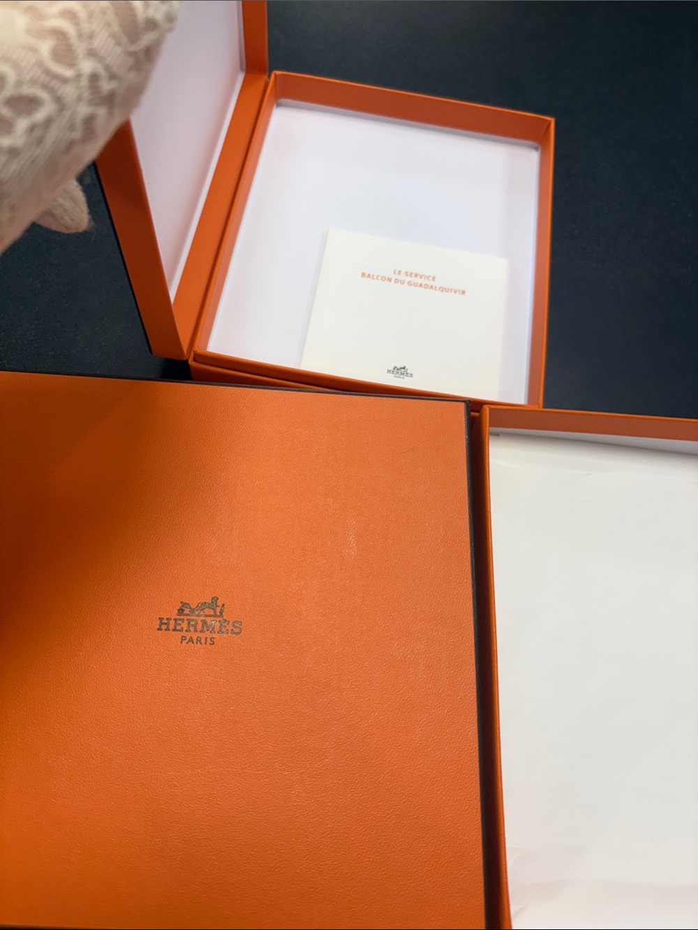New*🩵HERMES* 2pcs orange Scarf box & Bracelet combo Boxes - Picture 4 of 5